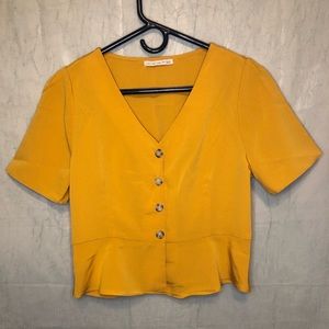 Women’s Active USA button down Top - Medium - Yellow
